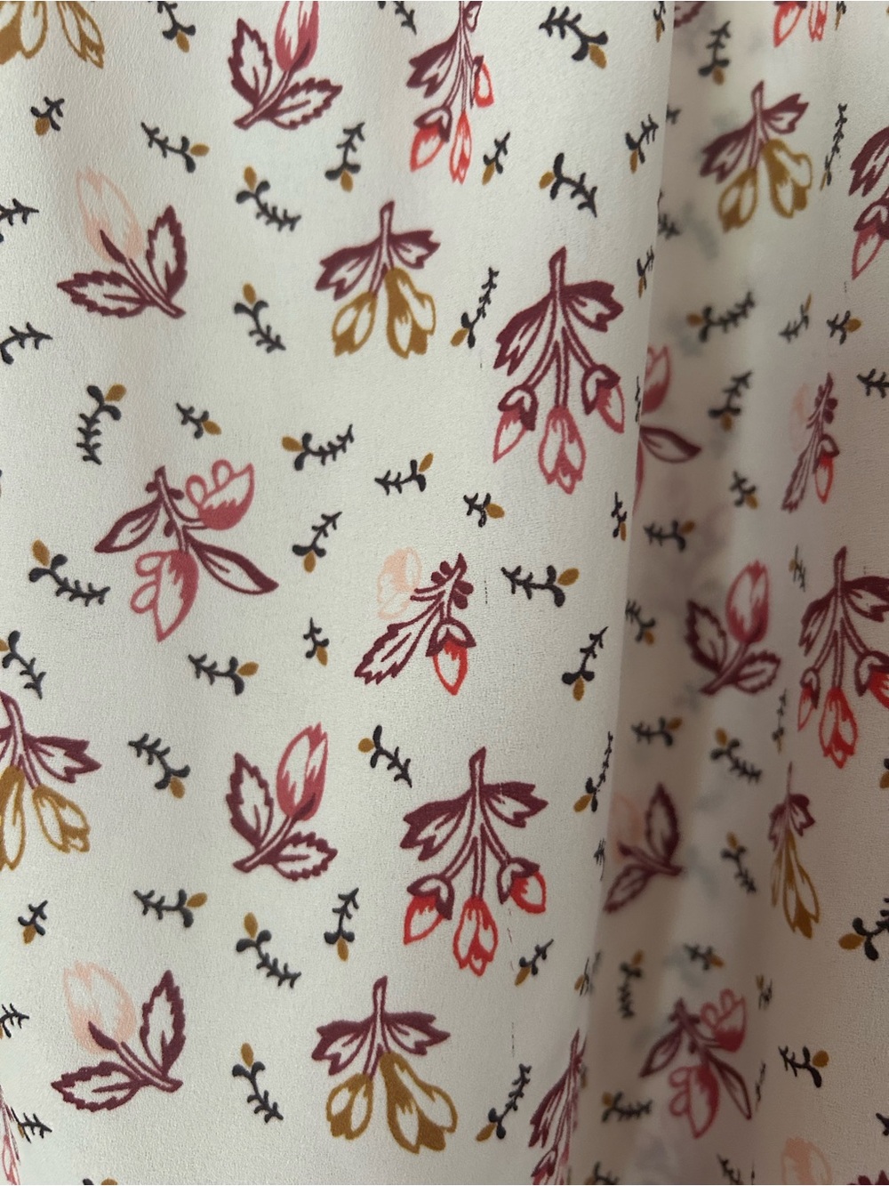 LOFT Cream Floral Ruffle Sleeve V-Neck Blouse - Picture 10 of 10